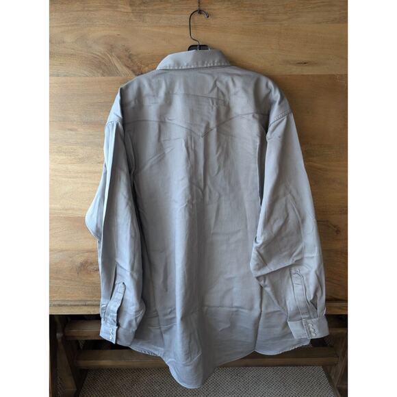 NWT WRANGLER FR Work Shirt Men’s 3XT – Gray Western Snap Flame-Resistant Cotton - Picture 3 of 4